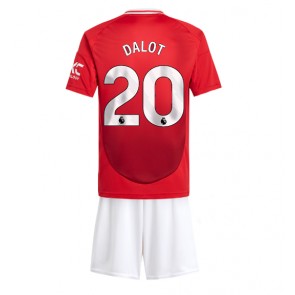 Billiga Manchester United Diogo Dalot #20 Hemmatröja Barn 2024-25 Kortärmad (+ Korta byxor)